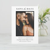 黒エレガント白の結婚写真 セーブザデート (スタンド正面)