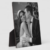 黒エレガント白の結婚写真 フォトプラーク (側面)