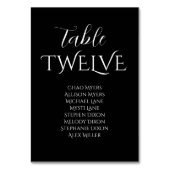 黒エレガント白の結婚座席表 テーブルナンバー (正面)