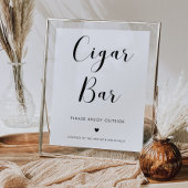 黒エレガント白の結婚葉巻のバー ポスター