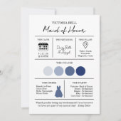 黒エレガント白の花嫁メイド情報カード 招待状 (正面)