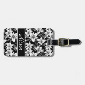 黒エレガント白の荷物パーソナライズされたタグ ラゲッジタグ (正面横)