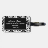 黒エレガント白の荷物パーソナライズされたタグ ラゲッジタグ (裏面横)
