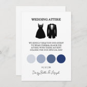 黒エレガント白の装結婚装カード 招待状 (正面/裏面)