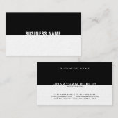黒エレガント白の高級プお洒落ラン 名刺 (正面/裏面)