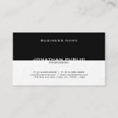 黒エレガント白の高級プお洒落ラン 名刺 (裏面)