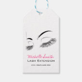 黒エレガント白まつげスケッチラッシュバー ギフトタグ (正面)