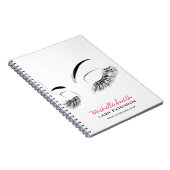 黒エレガント白まつげスケッチラッシュバー ノートブック (右側)