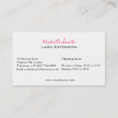 黒エレガント白まつげスケッチラッシュバー 名刺 (裏面)