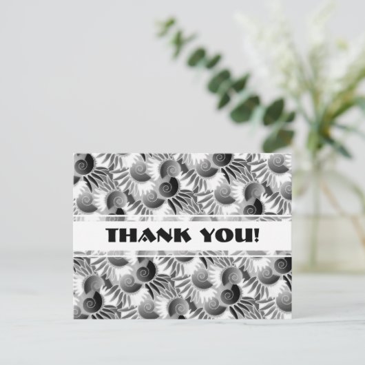 黒エレガント白アールデコ1920sグラマー ポストカード (スタンド正面)