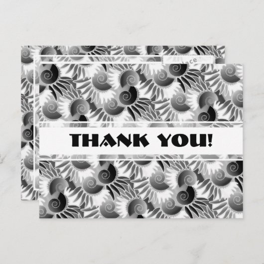 黒エレガント白アールデコ1920sグラマー ポストカード (正面/裏面)