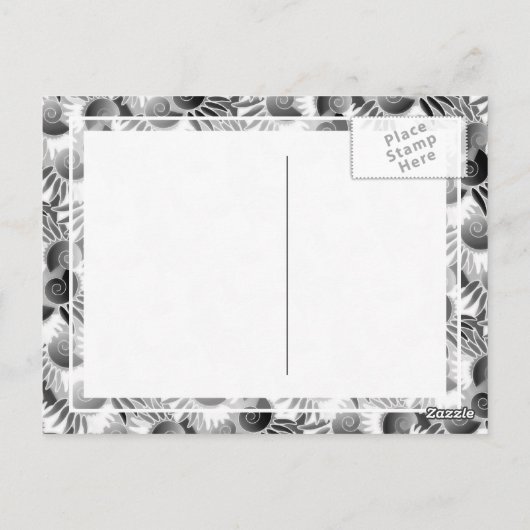 黒エレガント白アールデコ1920sグラマー ポストカード (裏面)