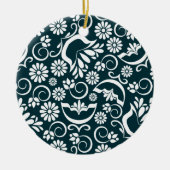 黒エレガント白オーナメント セラミックオーナメント (正面)