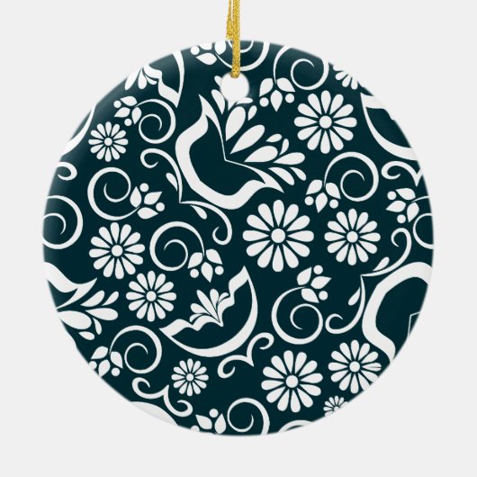 黒エレガント白オーナメント セラミックオーナメント (裏面)