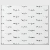 黒エレガント白カスタム書名かわいい ラッピングペーパー (フラット)