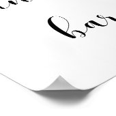 黒エレガント白キャンディバー結婚のサイン ポスター (角)