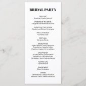 黒エレガント白クラシック結婚 プログラム (裏面)