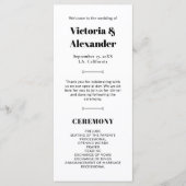 黒エレガント白クラシック結婚 プログラム (正面)