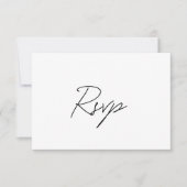 黒エレガント白クラシック結婚 出欠カード (正面)