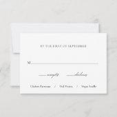 黒エレガント白クラシック結婚 出欠カード (裏面)