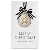 黒エレガント白クリスマスボーブル スモールペーパーバッグ (裏面)