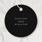 黒エレガント白クリスマスボーブル フェイバータグ (裏面)