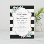 黒エレガント白グリーンブライダルシャワー 招待状 (スタンド正面)