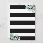 黒エレガント白グリーンブライダルシャワー 招待状 (裏面)