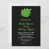 黒エレガント白グリーン秋ブライダルシャワー 招待状 (正面)