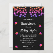 黒エレガント白グロー秋ブライダルシャワー 招待状 (正面)