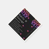 黒エレガント白グロ葉イ秋の結婚式 スタンダードカクテルナプキン (角)