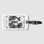 黒エレガント白ゴシックタロット結婚ズ ラゲッジタグ (正面横)