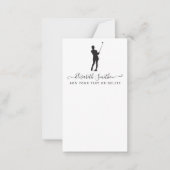 黒エレガント白ゴルフ用文房具 ノートカード (正面)