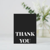 黒エレガント白サンキューカード結婚/Cou ポストカード (スタンド正面)
