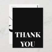 黒エレガント白サンキューカード結婚/Cou ポストカード (正面/裏面)