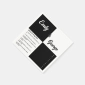 黒エレガント白シックモダンシンプル結婚ズ スタンダードカクテルナプキン (角)