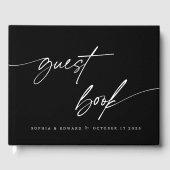 黒エレガント白シック書結婚道 ゲストブック (正面)