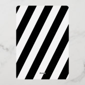 黒エレガント白シルバストライプのー結婚ズ 箔招待状 (裏面)