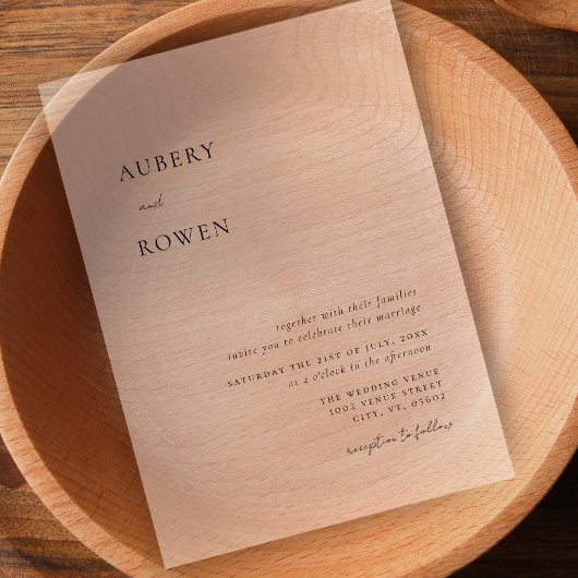 黒エレガント白シンプルミニマ結婚リスト アクリル招待状