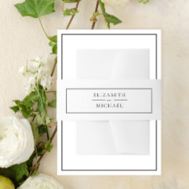 黒エレガント白シンプルミニマ結婚リスト 招待状ベリーバンド