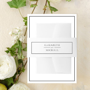 黒エレガント白シンプルミニマ結婚リスト 招待状ベリーバンド