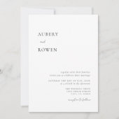 黒エレガント白シンプルミニマ結婚リスト 招待状 (正面)