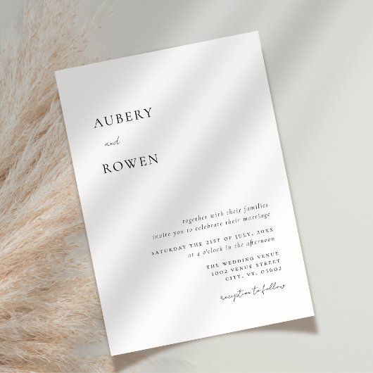 黒エレガント白シンプルミニマ結婚リスト 招待状