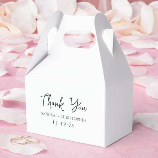 黒エレガント白シンプルモダン結婚の フェイバーボックス (ウェディング)