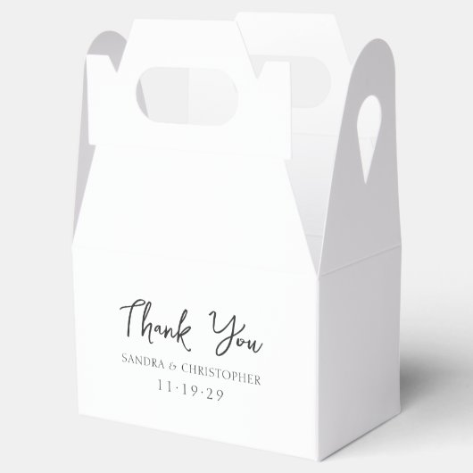 黒エレガント白シンプルモダン結婚の フェイバーボックス (オープン)