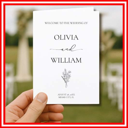 黒エレガント白シンプルモダン結婚の プログラム