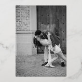 黒エレガント白シンプルモダン結婚の 箔招待状 (裏面)