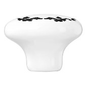 黒エレガント白シンプルモノグラム セラミックノブ (側面)