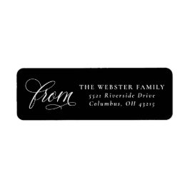 黒エレガント白シンプル差出人住所から ラベル