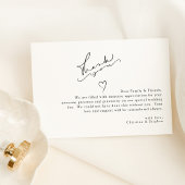 黒エレガント白シンプル結婚 サンキューカード